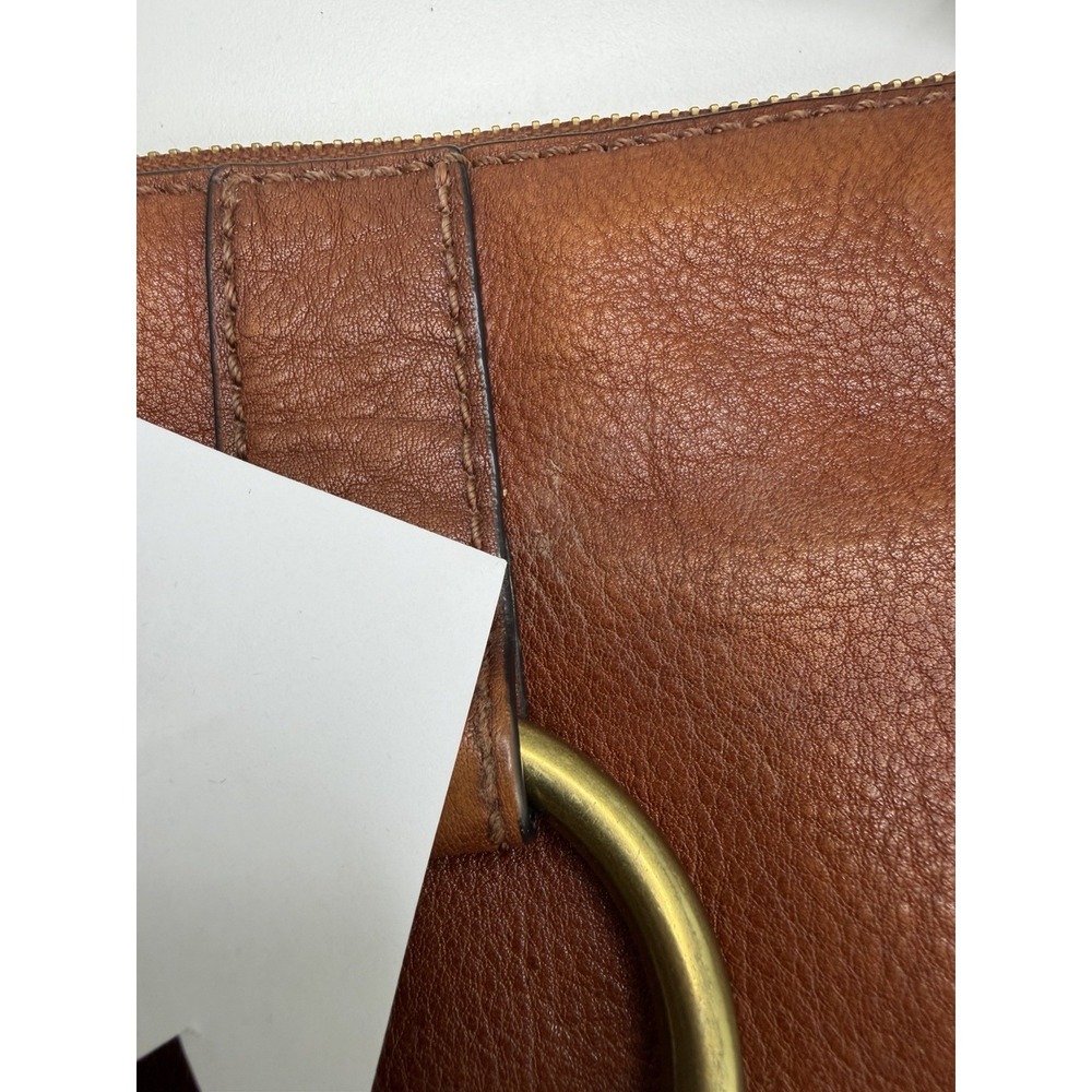 Frye Women's Chestnut Purse Cross Body Leather Ring Detail - Picture 7 of 15